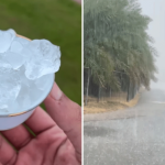 A hail stone captured by a social media user